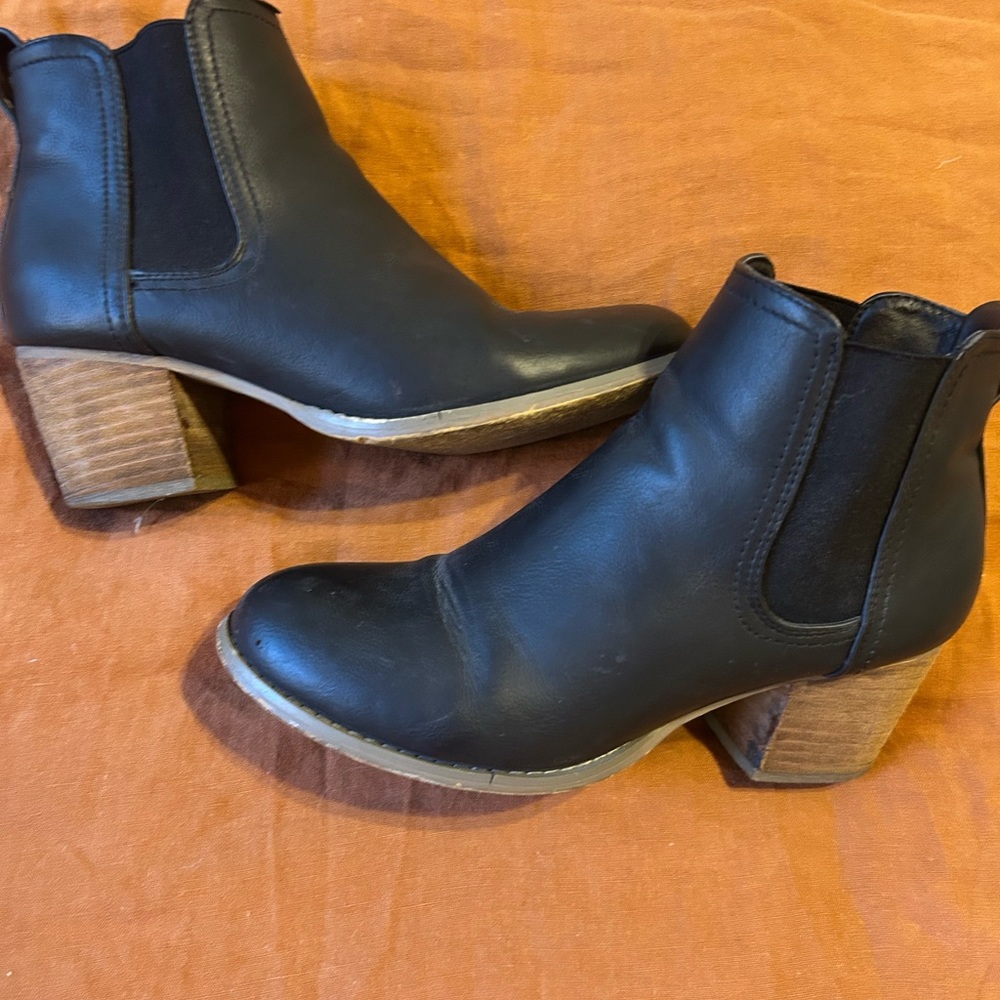 Black Leather Ankle Boots